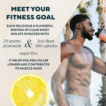 Myprotein Clear Whey Isolate Protein Powder, 1.1 Lb (20 Servings) Lemonade, 20g Protein per Serving, Naturally Flavored Drink Mix