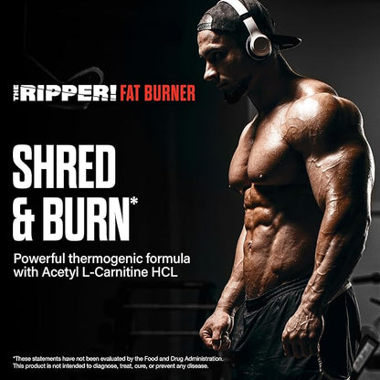 JNX SPORTS The Ripper! Shredding Thermogenic Fat Burner - Dark Grape 30 Servings | Advanced Fast Acting Thermogenic Pre-Workout, Appetite Suppressant for Men & Women