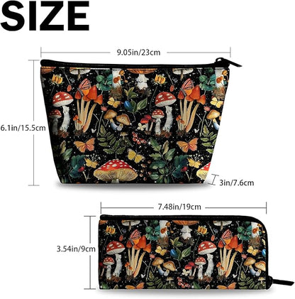 Toiletry Bags for Women Mushroom Cosmetic Bags Makeup Brush Bag Organizer Travel Essentials Make Up Pouch