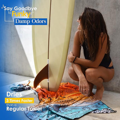 ECCOSOPHY Microfiber Beach Towel - Sand Free Towels 71x35 in