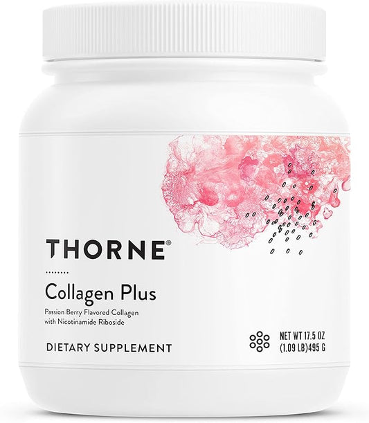 THORNE Collagen Plus - Collagen Peptides Powder with Nicotinamide Riboside and Clinically Studied Ingredients for Skin Texture and Moisture - Healthy Skin, Hair, and Nails - 17.5 Oz - 30 Servings