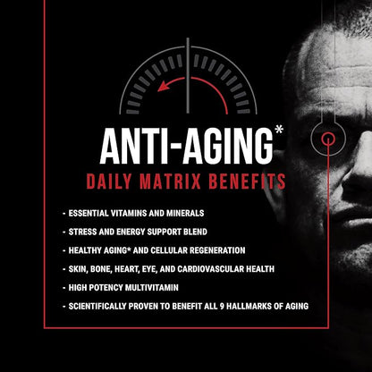 Jocko Fuel TIME WAR Multivitamin - Healthy Aging Supplement for Heart, Bone, & Eye Health, Essential Vitamins and Minerals, Supports Stress Relief and Energy Levels - 30 Day Supply