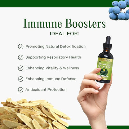 Go Nutrients Immune Boosters for Adults and Kids - Immune Support Supplement with Echinacea Goldenseal & More - 7 in 1 Immunity Supplement - Fast Acting for Onset of Symptoms - 2.0 oz. | 48 Servings