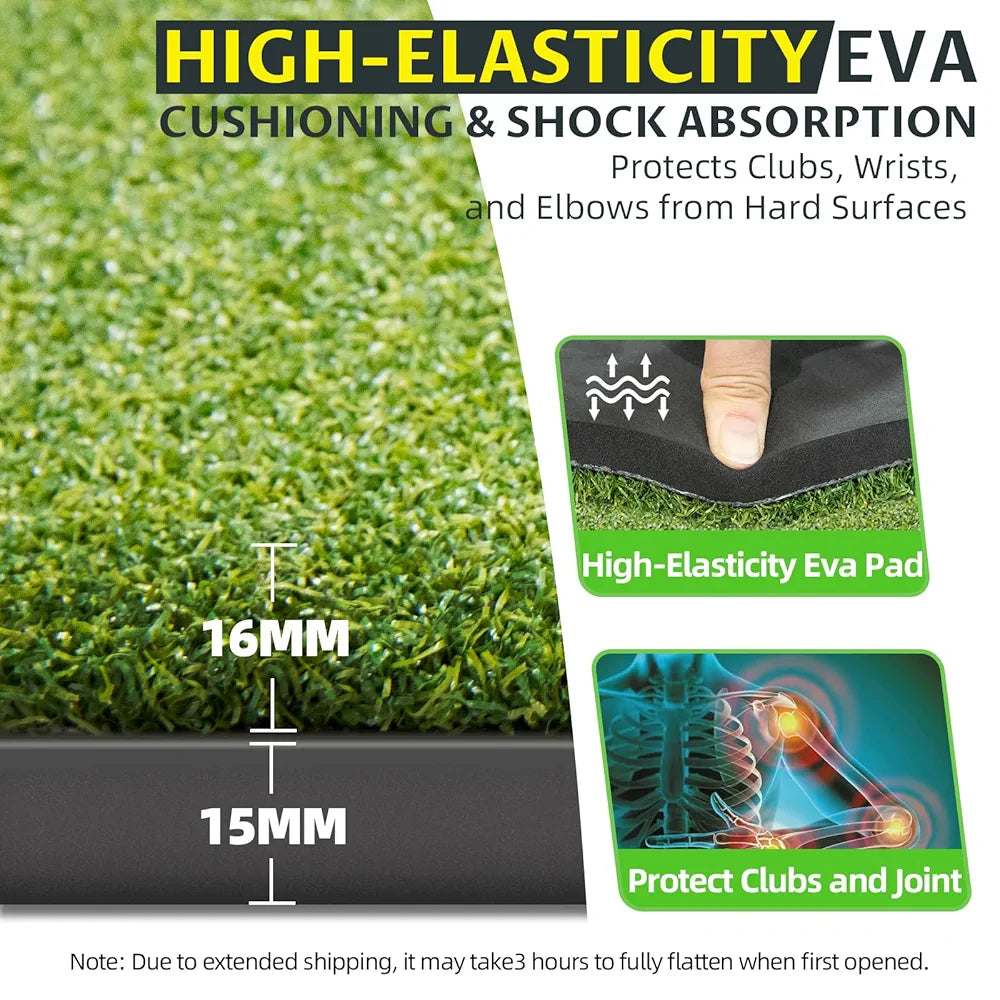 Thickened Dual-Turf Golf Mat: 5x4ft 31mm/21mm Heavy-Duty Golf Hitting Mats Practice Outdoor/Indoor, Elite Dense Artificial Turf Matt Training Aid for Backyard/Garage/Driving Range/Simulators