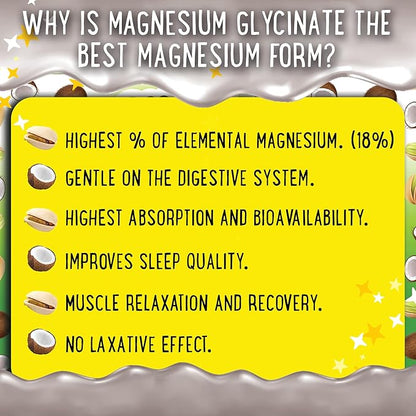 Magnesium Glycinate Gummies 400mg - Magnesium for Sleep, Calm, Relax & Muscle Relief with B6 & D3 and No Melatonin - Family-Friendly for Kids, Teens & Adults - Vegan & Non-GMO Supplement - 120 Count