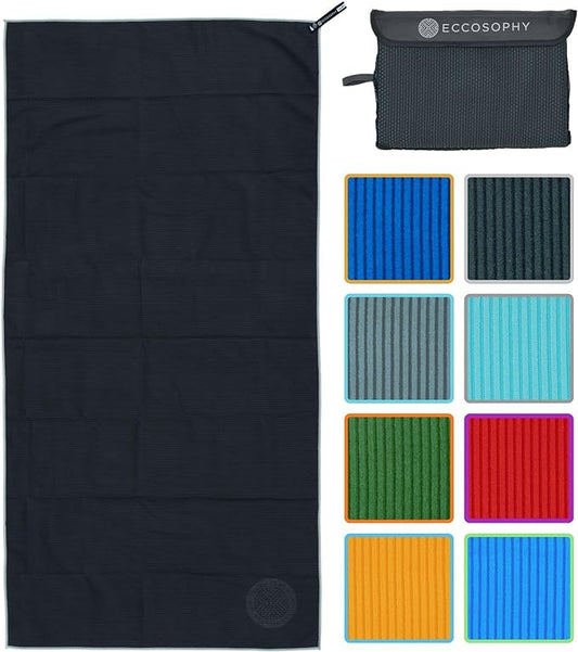 ECCOSOPHY Microfiber Gym Towel for Working Out - (40x20-Black)