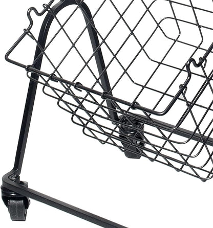 Mikasa Gourmet Basics Rio 3-Tier Rolling Storage Cart for Fruits and Vegetables, 47.75-Inch Metal Stand, Removable Baskets with Wheels, Multi-Tier Produce Organizer - Ideal for Kitchen & Pantry