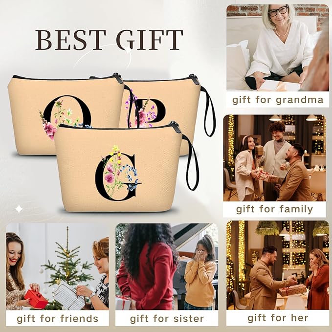 SEAMOON Maid of Honor Friendship Birthday Gifts for Women Her Aunt Sister Bridesmaid Coworkers Bride Personalized Makeup Cosmetic bag with Mirror Mothers Day Christmas Graduation G