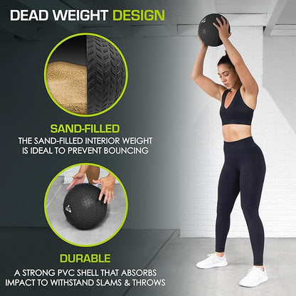 ProsourceFit Slam Medicine Balls 5 10, 15, 15, 20, 20, 25, 25, 30, 30, 50lbs 50lbs Smooth
