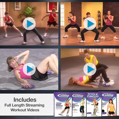 Gliding Discs for Working Out - Exercise Sliders 1 Pair, 4 Streaming