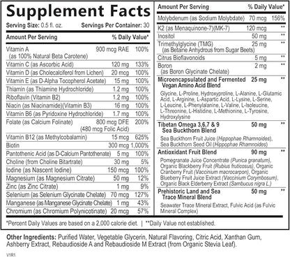 Liquid Multivitamin for Women, Men, and Kids - Liquid Vitamins Supplement for Adults - Natural Multimineral - Vegan, Non-GMO, Gluten Free, Sugar Free – Delicious Berry Flavor - 15 Fl Oz, 30 Servings