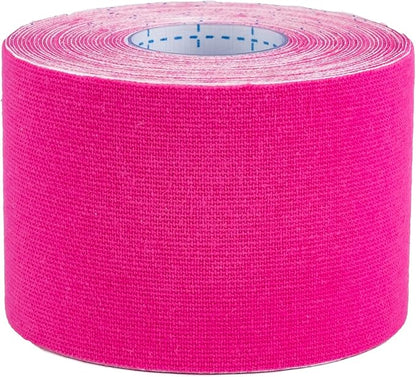 | Kinesiology Tape | Hypoallergenic, Latex-Free, Breathable Sports Tape for Athletes – Uncut Cotton Elastic Roll, 2" x 16 ft – Muscle & Joint Support for Knee, Shoulder, Elbow – Pink