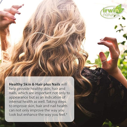 Irwin Naturals Longer, Stronger Hair and Nails - 60 Liquid Softgels - Promotes Vibrant Shine Texture & Strength - 30 Total Servings