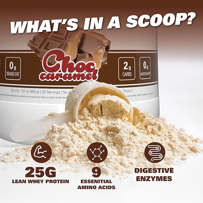 EHP Labs OxyWhey Whey Protein Powder - 25g of Whey Isolate Protein Powder, Meal Replacement Shake, Sugar Free Protein Powder - 25 Serves (Chocolate Caramel)