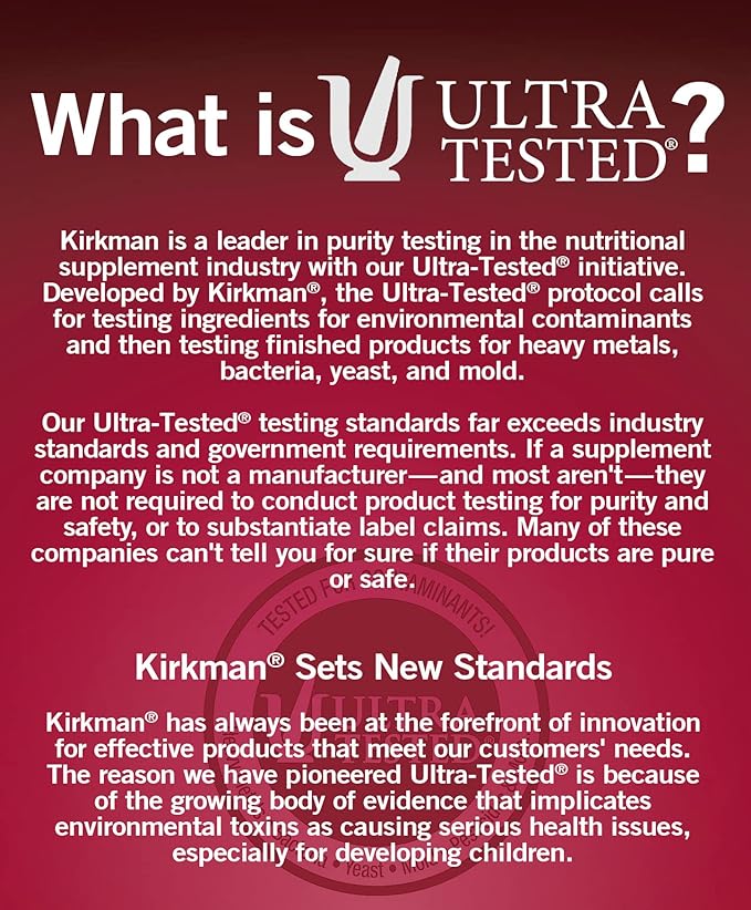 Kirkman - Advanced Adult Multivitamin & Mineral with 5-MTHF - 180 Capsules - Potent Broad Spectrum Vitamin/Mineral Supplement - Supports Cell Turnover - Hypoallergenic
