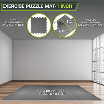 ProsourceFit Extra Thick Puzzle Exercise Mat ¾” and 1"