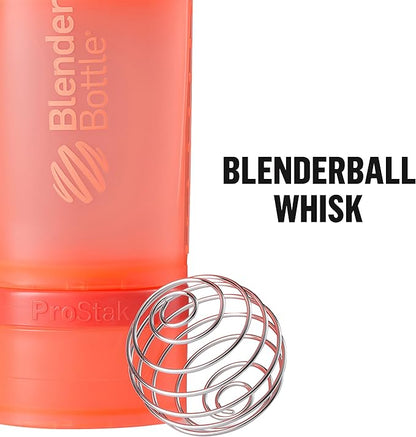 BlenderBottle Shaker Bottle with Pill Organizer and Storage for Protein Powder, ProStak System, 22-Ounce, Pebble Grey