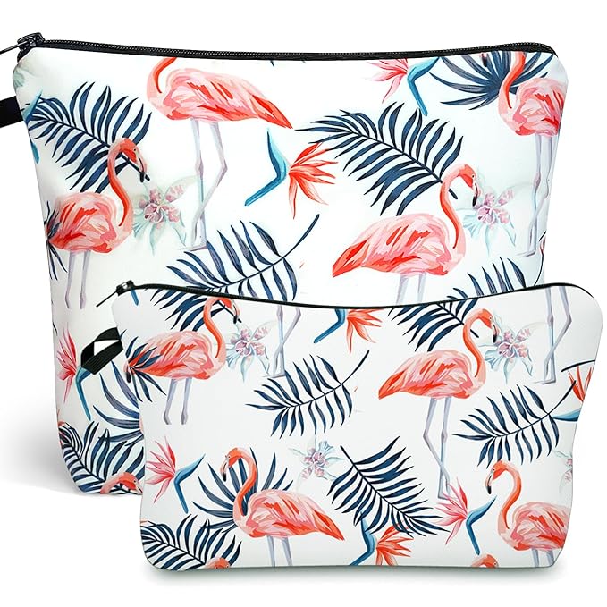 Noozion 2pcs Cosmetic Bag for Women Makeup bag Organizer Small Mini Travel Makeup Pouch for toiletries Water Resistant Girls Gift