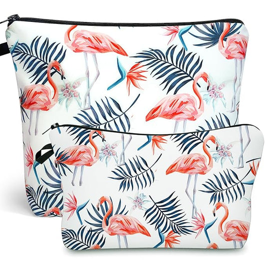 Noozion 2pcs Cosmetic Bag for Women Makeup bag Organizer Small Mini Travel Makeup Pouch for toiletries Water Resistant Girls Gift
