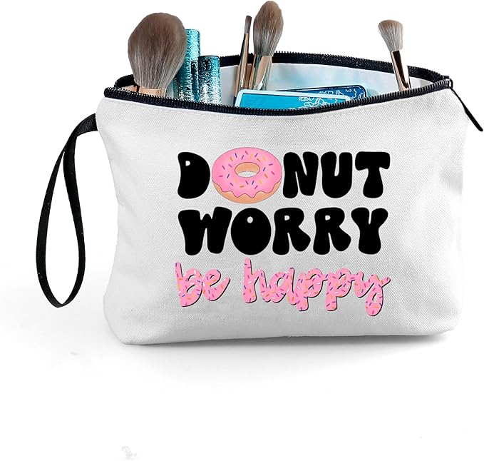 Donut Gifts - Fun & Inspirational Snack Makeup Bags for Women - Birthday, Christmas Gifts for Friend, Daughter, Sister, Bff