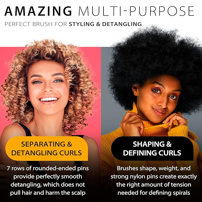 Curly Hair Brush for Women Men Curl Defining Hairbrush Unbrush Small Mini Detangler Wavy Edge Combs Barber Styling Tools Travel Accessories Cruise Ship Essential 2028 Beach Vacation Must Have Gift