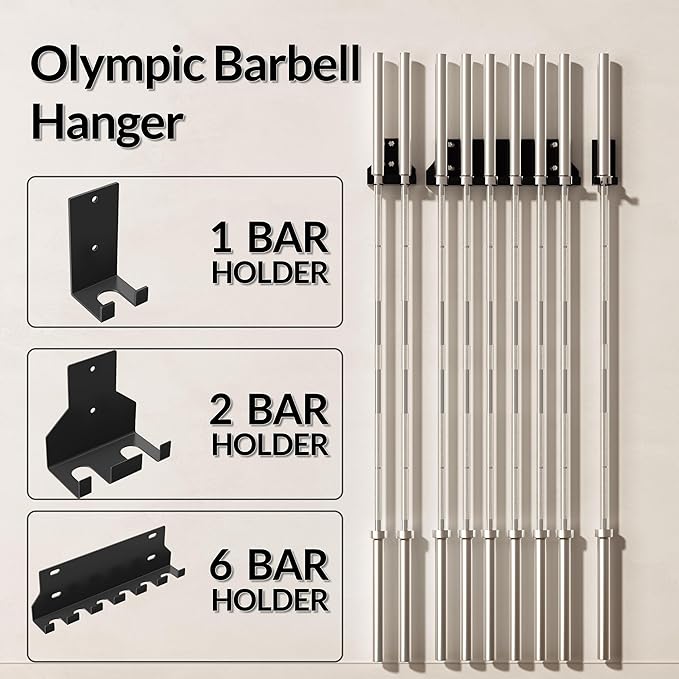 Signature Fitness Wall Mount Vertical Barbell Hanger Olympic
