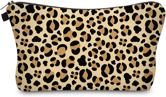 Cute Travel Makeup Bag Cosmetic Bag Small Pouch Gift for Women (Small Leopard)