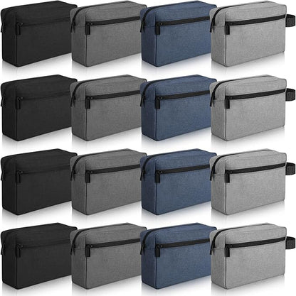 Paterr 16 Pcs Travel Toiletry Bag for Women Men Large Water Resistant Shaving Bag Hanging Cosmetic Bag with Handle and Divider Storage Travel Pouch Case for Cosmetics Toiletries Accessories, 4 Colors