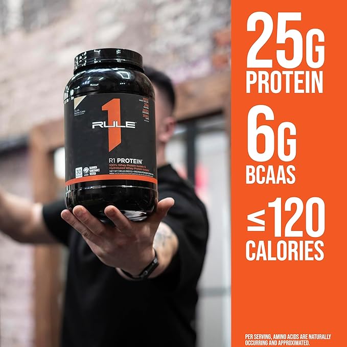 Rule One Proteins R1 Protein - 25g Fast-Acting, Super-Pure 100% Isolate and Hydrolysate Protein Powder with 6g BCAAs (1 Pound*, Vanilla)