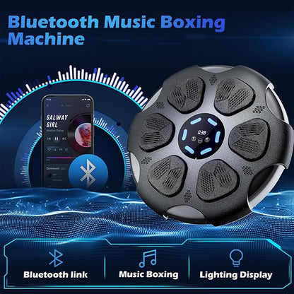 Music Boxing Machine, Wall Mounted Boxing Machine for Adults Kids, Bluetooth Smart Boxing Trainer with Boxing Gloves, Electronic Boxing Workout Equipment Target for Home Gym, 9 Modes & 9 Speeds