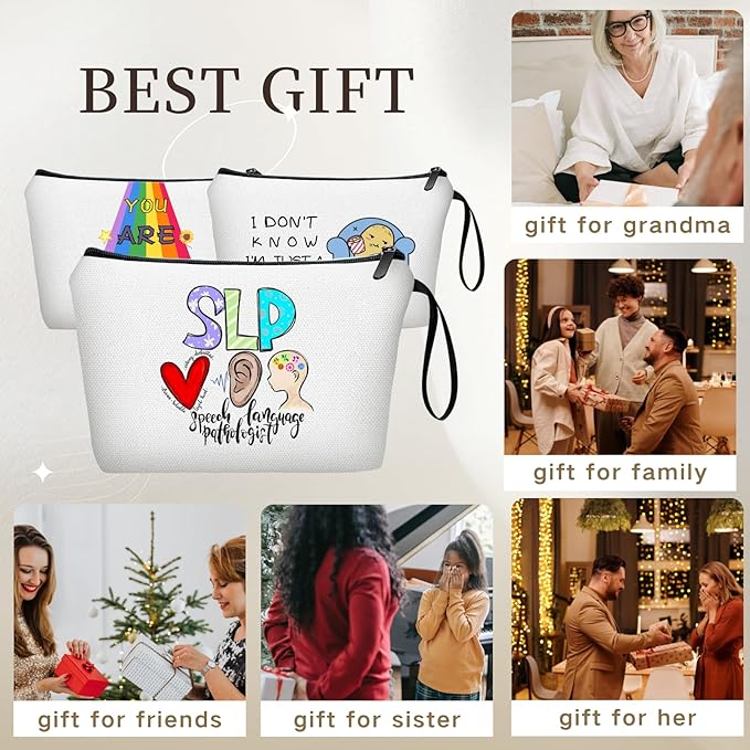 Speech Therapist Gift,Slp Gifts,Speech Pathologist Gifts,Therapist Gifts,Appreciation Gifts for Women,Speech Language Pathologist Gifts,Therapist Makeup Bag,Gift for Friend,Christmas Gifts