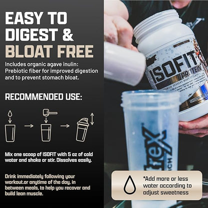 Nutrex Research IsoFit Whey Protein Powder Instantized 100% Whey Protein Isolate (70 Servings, Vanilla Bean Ice Cream)