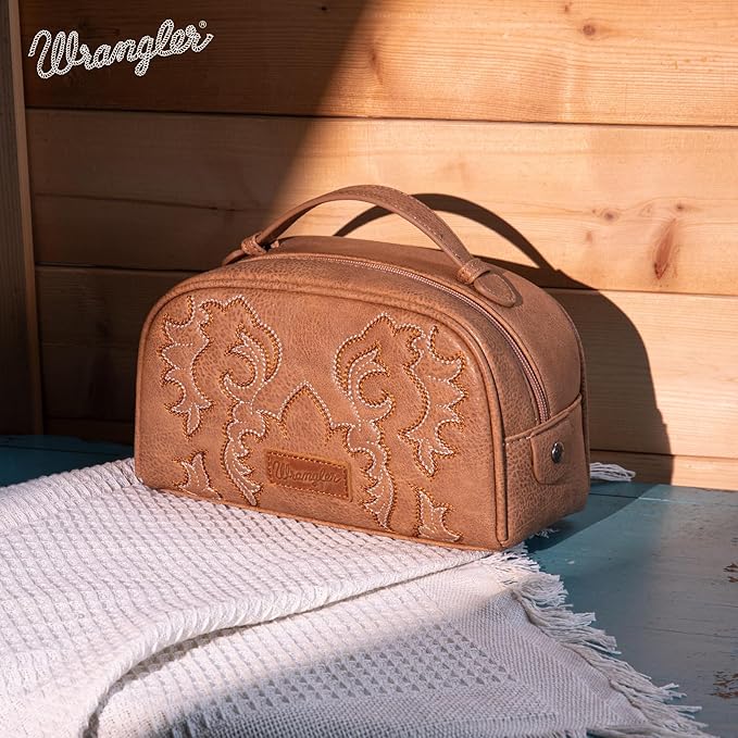 Wrangler Makeup Pouch Bag Mini Western Toiletry Purse Cosmetic Organizer Paisley Travel Pouch for Women