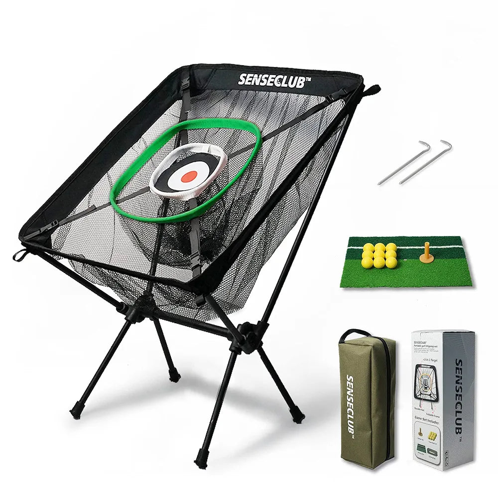 Foldable Chipping Net & Floating Green, Indoor Golf Practice Chipping Target, Backyard Golf Game & Gifts