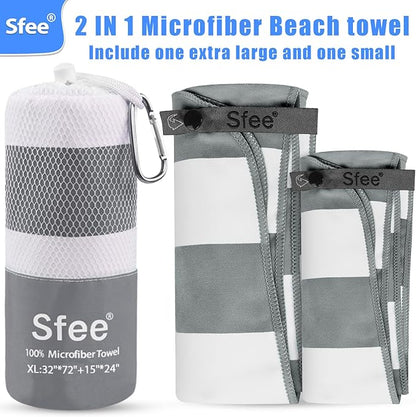Sfee 2 in 1 Microfiber Oversized Beach Towel