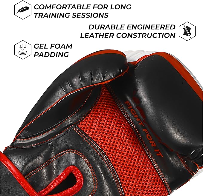 Sanabul Essential Gel Boxing Gloves for Men & Women, Kickboxing MMA, Muay Thai Gloves and Heavy Bag Training Punching & Sparring