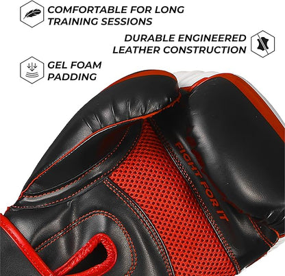 Sanabul Essential Gel Boxing Gloves for Men & Women, Kickboxing MMA, Muay Thai Gloves and Heavy Bag Training Punching & Sparring