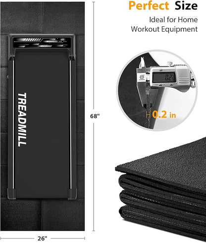 Foldable Rubber Treadmill Mat - Exercise Bike Mat