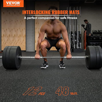 VEVOR 0.56Inch Thick Gym Floor Mats 25/12/6 Tiles