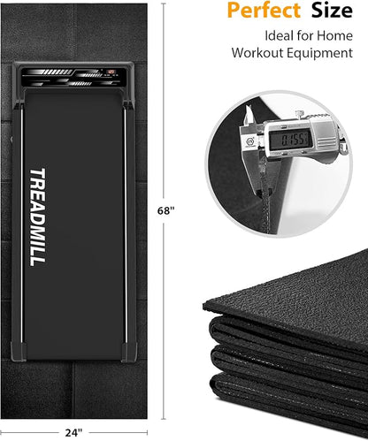 Foldable Rubber Treadmill Mat - Exercise Bike Mat