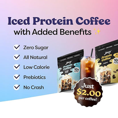Javy Original Protein Coffee - Premium Whey Protein & Instant Iced Coffee - 100% Arabica Coffee - Zero Artificial Flavors & Sweeteners, 6 Servings