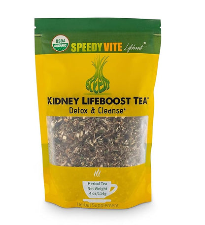 SpeedyVite Kidney Bladder LifeBoost Tea Herbal Supplement - USDA Organic Cleanses & supports urinary tract health - Marshmallow root Dandelion Goldenrod Juniper Hydrangea +more Natural Detox
