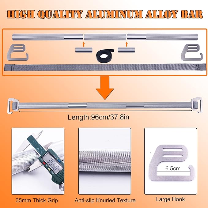 J Bryant Fitness Resistance Band Exercise Bar Large 37.8" Length