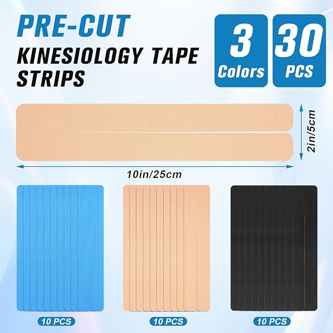 Waterproof Breathable Athletic Elastic Sports & Weightlifting Tape, Injury Recovery-Muscle Strain Relief & Joint Support(3 Colors Mixed) (Y-Shaped)
