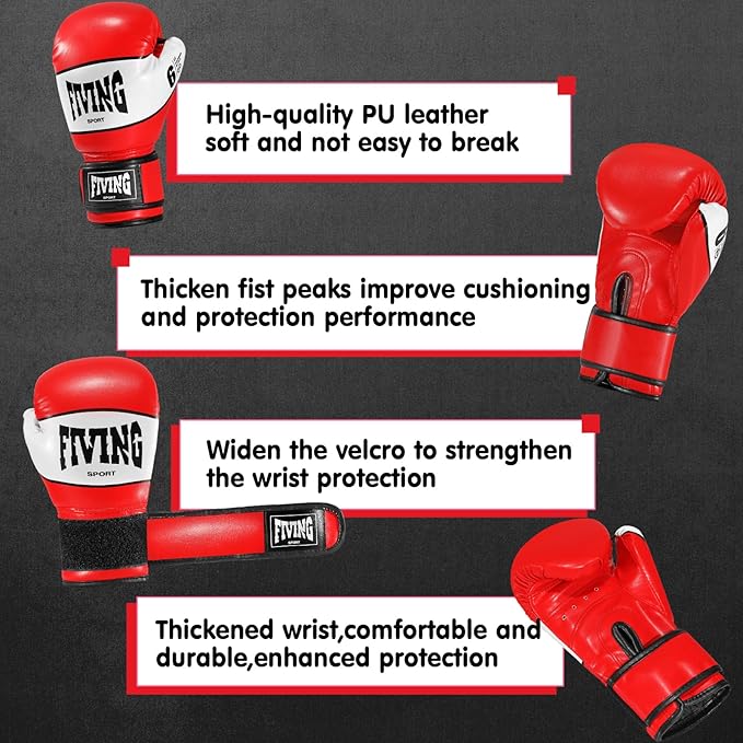 FIVING Kids Boxing Gloves, Youth Training Gloves, Sparring for Punching Bag, Kickboxing, Muay Thai, MMA