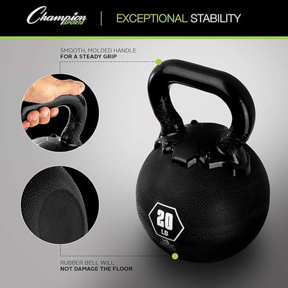 Champion Sports Rhino Kettlebell Rubber Weights