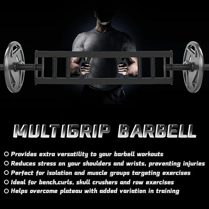 Signature Fitness Multi Grip Barbell – Swiss Bar 3 Positions 7 Feet