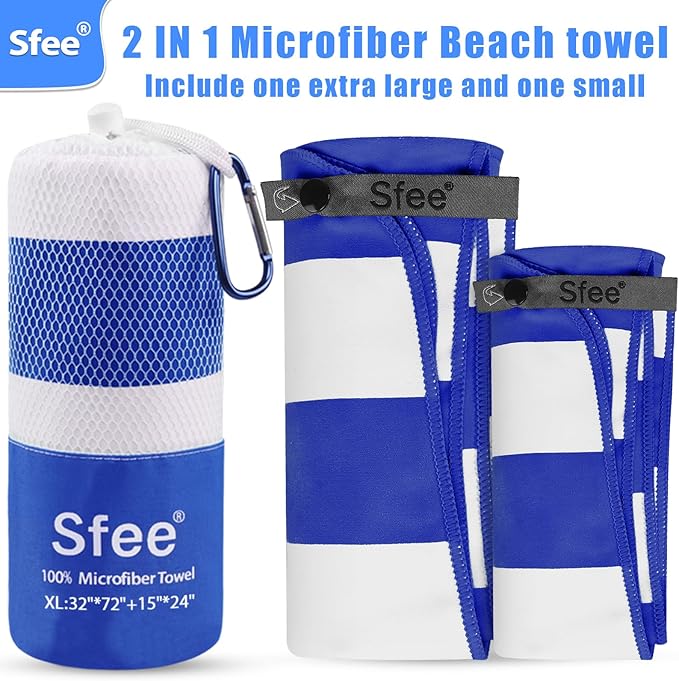 Sfee 2 in 1 Microfiber Oversized Beach Towel