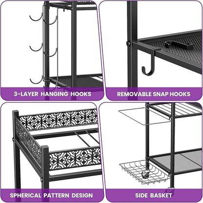 Yoga Mat Storage Rack, Home Gym Storage Rack, VOPEAK Workout Storage for Yoga Mat, Foam Roller, Equipment Gym Storage for Home Exercise and Fitness Gear (Metal)