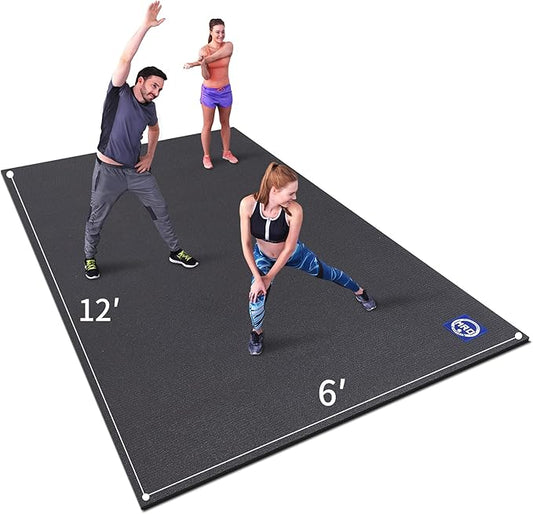 MRO Extra Large Exercise Mat For Home Gym 15'x6'/12'x6'/9'x6'(7mm) Workout